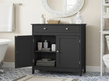 Black particleboard with melamine veneer, 60*30*80cm, double doors, single drawer, bathroom vanity 30274600