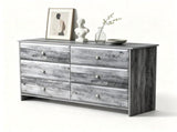 () Double-Column 6-Drawer Chest MDF Drawer Dresser with Melamine Finish 12245009