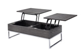 Grey Oak and Chrome Coffee Table with Lift Top B062P189218