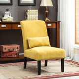 Pisano Contemporary Chenille Fabric Armless Accent Chair with Pillow, Yellow T2574P164518