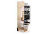 Jewelry Armoire Full Length Mirror 360&deg and Large Capacity Jewelry Organizer Armoire, Mirror 48743098