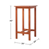 ZNTS Emilio Reddish Brown Tropical Wood Bar Table B093121224