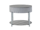 Yukino Gray High Gloss & Chrome Finish End Table B2726P265753