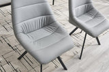 Dining Chair,Thickened fabric chairs with metal legs Set of 2,Grey W1249P243510