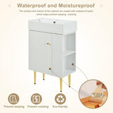 21.6" white Bathroom vanity, Combo Cabinet, Bathroom Storage Cabinet, Single Ceramic Sink, Right 79483389