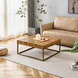 ZNTS Modern rectangular coffee table, dining table. MDF desktop with metal legs. Suitable for restaurants W1151119521