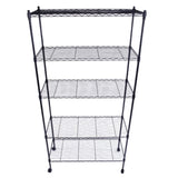 ZNTS 5-Layer Plastic Coated Iron Shelf with 1.5" Nylon Wheels 165*90*35 Black 40565502