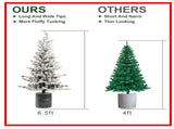 4.5FT Flocked Christmas Tree Pot Base, 150 Warm White LED Lights, 720 Tips, PEPVC Branches T3637P343839