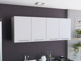 Wall Cabinet 24" H, four Doors, with two internal Shelves and internal plate and glass organizer, B097133118