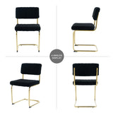 Modern simple light luxury dining Black home bedroom stool back dressing student desk W210131947