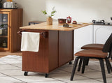 Kitchen Island with Drop Leaf Countertop, Rolling Kitchen Island Cart , Barn Door Kitchen Island 99282350