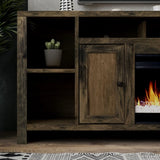 84 inch Electric Fireplace TV Stand for TVs up to 95 inches, Minimal Assembly, Barnwood Finish GL-B108P160232