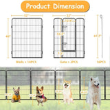 ZNTS Dog Playpen Outdoor, 16 Panels Dog Pen 40" Height Dog Fence Exercise Pen with Doors for W1422112801