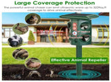 5 Modes Animal Repeller - Solar/USB Rechargeable, PIR Sensing, 3229Sq.ft Coverage, IP54 Waterproof, 17401052