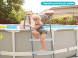 4-Step 52in Pool Ladder Iron Grey Frame White Steps 98777965