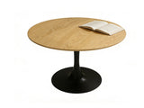 (Natural Wood Color) Round Table, 31.5'' Modern Dining Table, Dining Table,MDF Top and Steel Base W2641P460057