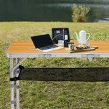 Outdoor Folding Camping Table, 3ft Portable Pinic Table with 3 Adjustable Height, Small Aluminum 82598655