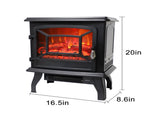 SF507-17 17 inch 1400w Freestanding Fireplace Fake Wood/Single Color/Heating Wire/A Rocker Flame 86300249