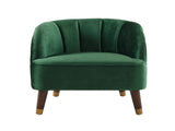 Upholstered Barrel Accent Chair With Wooden Legs N768P175907E