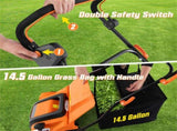 Corded Electric Lawn Dethatcher with 16-Inch Cutting Width, Wear-Resistant Wheels & Large Removable 14929861