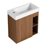 ZNTS 20'' Floating Wall-Mounted Bathroom Vanity with White Resin Sink & Soft-Close Cabinet Door 07639748