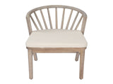 Outdoor Dining Chairs Set of 2, Acacia Wood Patio Chairs with Cream Washable Cushion,for Backyard, N762P389932K