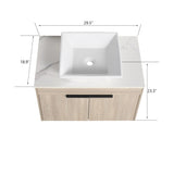 ZNTS 30 " Modern Design Float Bathroom Vanity With Ceramic Basin Set, Wall Mounted White Vanity With Soft 30289130