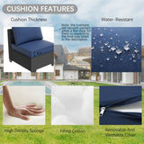 7 Piece Patio Furniture Set, All-Weather Wicker Outdoor Conversation Set with Sectional Sofa, Rattan 53911968