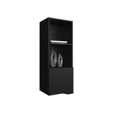 Wall Cabinet 43.3" H, with 1 Door and 3 Shelves, Black B097P250868