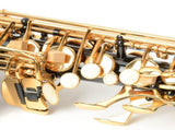 Be Brass Carving Pattern Pearl White Shell Button Saxophone with Strap Black 68095818