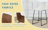 A set of 2 Retro Brown Suede Bar Chairs,Comfortable stools suitable for industrial and vintage style W3226P279063