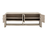 U_Style Versatile console table with Woven Wood Slats and Solid Wood Veneer,Suitable for Entryway, N711P269058O