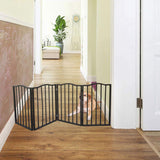Pet Gate - Dog Gate for Doorways, Stairs or House - Freestanding, Folding, brown, Arc 47039602