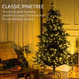 HOMCOM 6ft Tall Prelit Artificial Christmas Tree Holiday Dcor with 2328 Branches, 400 Warm White W2225137786