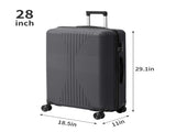Non-TSA customs lock 3-in-1 PP trolley case, 20in, 24in, 28in, PP, dark gray 34460953