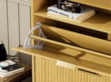 Shoe Cabinet Storage for Entryway Hidden Shoes Storage Cabinet with 2 Flip Drawers, Tall Free W1162P384346