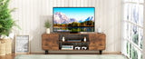 ZNTS TV Stand for 55 Inch TV, Entertainment Center with Storage Cabinets, Soft Hinge Door with Handle, 47531925