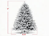 7ft Flocked Christmas Tree Hinged Design 2679 Tips 350 Warm White LEDs 04971051