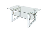 ZNTS W 39.4" X D 19.7 " X H 17.7" Transparent tempered glass coffee table, coffee table W100535591