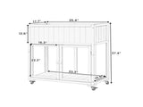 35.4''x17.7''x37.4'' Mini Wood Cold Frame, Compact 2 Doors Garden Greenhouse Wheels, Raised Bed 41915900