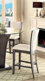 Style Comfort Contemporary 2pcs Counter Height Chairs Gray And White Leatherette Cushion Seat B011115668