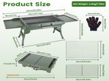 Portable Folding Charcoal BBQ Grill, Outdoor Barbecue Grill with Dual Side Shelves & 12 Air Vents, 29454027