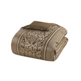 6 Piece Jacquard Comforter Set with Throw Pillows-King/Cal King B035P280389