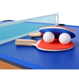 5-in-1 Multi-Game Table - Billiards, Push Hockey, Foosball, Ping Pong, and Basketball brown /blue W465P164156