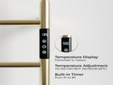 Brushed Gold 18.7" Heated Towel Rack for Bathroom,Wall Mounted with Intelligent Touch Screen Timer, 03081900