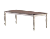 Transitional Style 1pc Table w 2x Leaves Antique White Finish Oak Top Rectangle Table Kitchen B011P222503