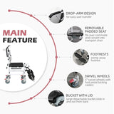 Bathroom WheelchairCommode Wheelchair, Rolling Shower Wheelchair with 4 Castor Wheels 80349826