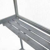 70-Inch Cat Window Catio House, Outdoor Wood Cat Enclosure with Wheels, Platforms, Resting Condo, W2181P356035