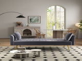 Modern convertible 72 inch foldable sleeper sofa with tufted, American retro style, made of gray W2353P399461