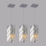 ZNTS Modern Crystal Pendant Light - 3 Pack, Adjustable Hanging Ceiling Lamp with Crystal Prism Design for W1340P208477